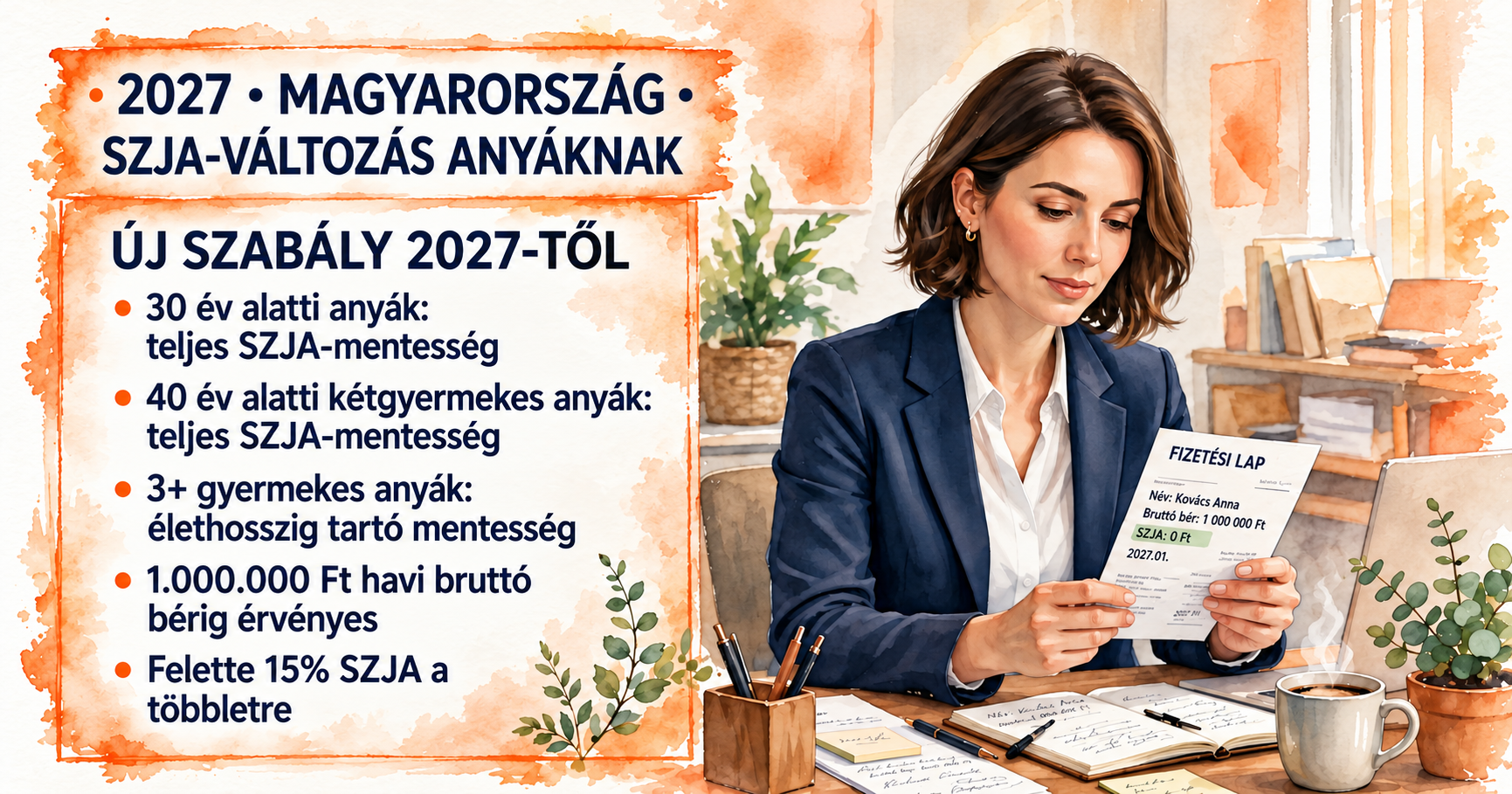 Anyák szja-mentessége 2027: mit jelenthet az 1 milliós plafon?